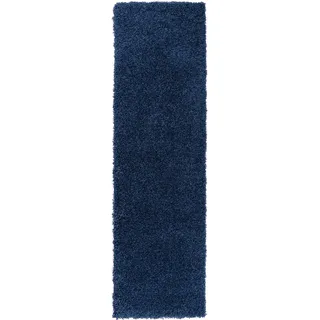 Bruno Banani Läufer BRUNO BANANI "Shaggy Soft" Gr. 12, blau, B:80cm H:30mm L:250cm, Kunstfaser, Teppiche, Läufer, Läufer, Brücke, gewebt, Uni-Farben, besonders weich