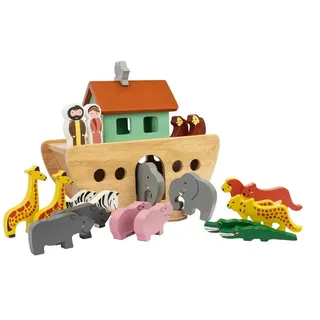 El Puente Nachziehspielzeug Spielset "Noahs Arche", Handmade, Handmade bunt