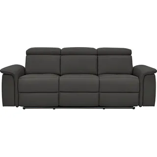 Home Affaire 3-Sitzer Pareli 229cm, manuelle u. elektr. Relaxfunktion in 2 Sitzen, USB, KT-Verstellung, LED Beleuchtung, in Echtleder, Kunstleder, Web braun