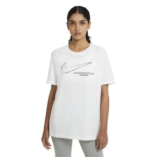 Nike Damen W Nsw Tee Boy Swoosh T Shirt, White, L EU