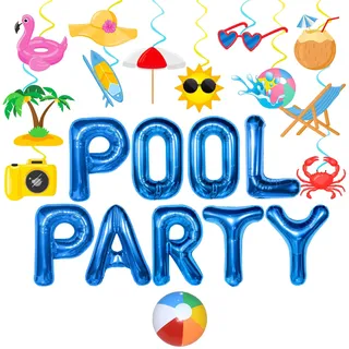 LaVenty Blaue Pool Party Dekoration für Luau Hawaii Beach Party