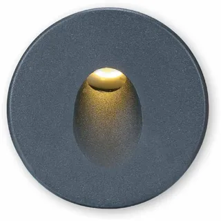 INNOVATE LED Einbaustrahler 24V DC Treppenbeleuchtung [ColorSwitch Wandleuchte Innen & LED Strahler Außen] Indirekte Beleuchtung Unterputzdose (Schwarz, Rund - Auslass Rund, Warmweiß 3000 K)