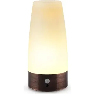 Tischlampe, Retro-led-nachtlicht, Nachttischlampe Mit Kabellosem Bewegungssensor, Benötigt 3 Aaa-batterien (1,5 V), Kunststoff, Weißes Licht, Rund