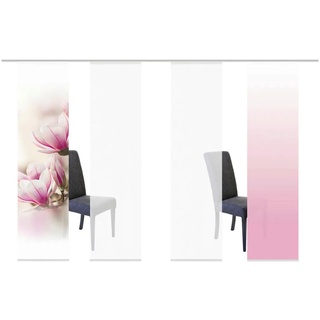 Flächenvorhang, Rosa, Textil, Blume, 60x245 cm, Seidenoptik, Wohntextilien, Gardinen & Vorhänge, Schiebegardinen