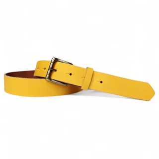 FRONHOFER Hüftgürtel Damen Rindsleder (1-St) 2,8 cm, Messingschnalle, für Jeans gelb Körperumfang 95 cm / Gesamtlänge 110 cm
