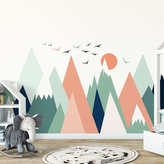 Wandsticker Kinder Deko Babyzimmer Wandsticker Kinder Wandsticker skandinavische Berge skandinavisch Nolwenka H80 x L 120 cm