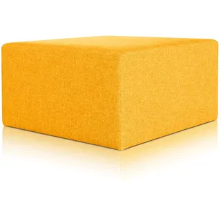 Deshome Pouf hocker Fußstütze 83x83x44 cm Wasserabweisender Stoff: Modernes Design Pouf für Sofa Wohnzimmer Schlafzimmer, Puff hocker, Pouffe Minerva Sonnige gelbe