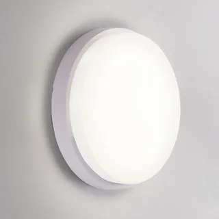 Maxkomfort LED Außenwandleuchte ALMAZ Weiß 15W rund IP54 – 4000K Neutralweiß, 1100lm – Außenlampe ohne Bewegungsmelder für Terrasse, Hauswand & Balkon