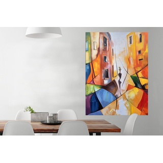 MuchoWow Poster Abstrakt - Kunst - Malerei - Farben, (1 St), Wandbild, Deko, Schlafzimmer, Wohnzimmer, Qualitätsdruck Dickes Papier bunt Rechteckig - 90 cm x 120 cm