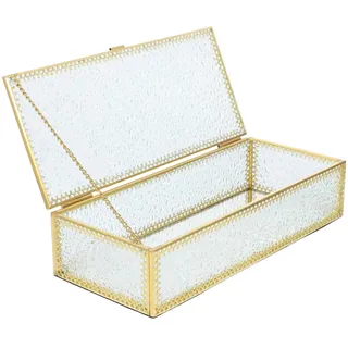 Alipis Schmuckkästchen Aus Glas Mit Deckel Vintage Quadratisch Schmuck Organizer Aufbewahrungsbox Für Ringe Ohrringe Halsketten Kompakte Schmuckschatulle Für Zuhause Und Geschenk