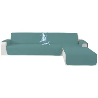 Ecksofa Überwurf L-form Wasserdicht Für 3-sitzer, Rutschfest, Für Links/rechts, Hellblau