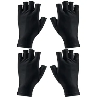 JYXNU 2 Paar UV Handschuhe Nägel, Sommerhandschuhe für Damen, Fingerlose Handschuhen Damen für Frauen Maniküre Handschuhe Anti-UV Schutz für Gelnägel, Reiten, Radfahren,Outdoor-Aktivitäten (Schwarz)