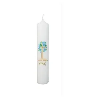 Wiedemann Kerzen Taufkerze Jungen verziert 265 x 50 mm, mit individueller Namensverzierung