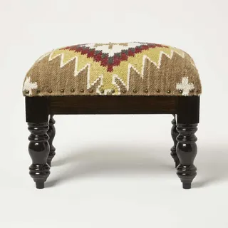 Homescapes Hocker Kelim 50 x 30 x 40 cm Braun