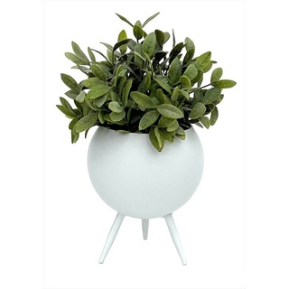 DanDiBo Ambiente DanDiBo Blumenhocker Metall mit Topf Weiß 19 cm Blumenständer 96259 S Blumensäule Modern Pflanzenständer Pflanzenhocker