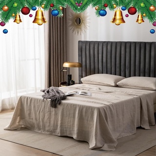 CHUFFED Leinen Bettlaken 100% Leinen Stonewashed Laken Atmungsaktive Bettwäsche für Bauernhäuser,Soft Washed Finish Bettlaken nur 1 Bett Laken (150cm x 250cm, Natur Leinen)