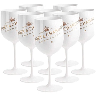 alslovkar Moët & Chandon Ice Imperial Champagne Glasses, 480ml Set of 8 Champagne Flutes, Wine Party Moet Glasses(8-Weiß)