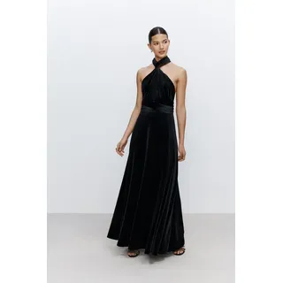 Next Samtkleid Multifunktionales Samt-Maxikleid, Brautjungfern (1-tlg) schwarz 42 (GB: 14)