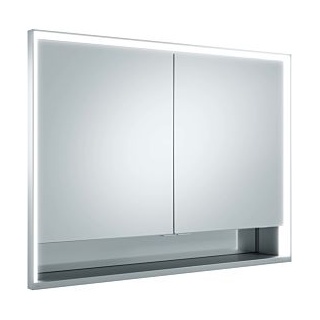 Keuco Royal Lumos Spiegelschrank 14318171305 1050 x 735 x 165 mm, Wandeinbau, silber-eloxiert, Spiegelheizung, 2 kurze Türen