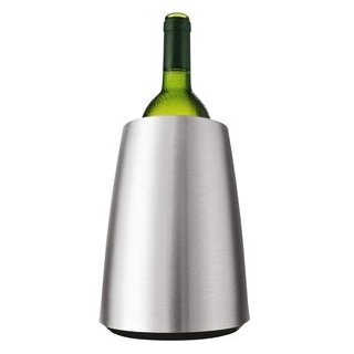 Vacu-Vin Flaschenkühler 3649360 Elegant, Edelstahl, Aktiv Weinkühler mit Kühlmanschette, silber