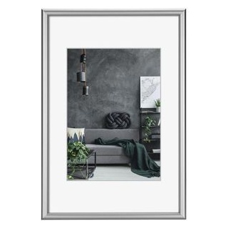 Hama Bilderrahmen Detroit 63860, 70 x 100cm, B1, Aluminiumrahmen, Polystyrolglas, silber