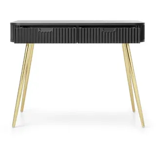 Deine Möbel 24 Schminktisch MODERNO Hochkommode Weiß Schwarz Beige Caschmir Gold (Set, 2-St., 1 Tisch), Kommode schwarz