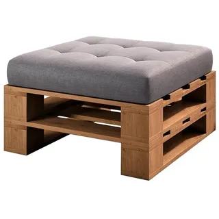 sunnypillow Palettenmöbel Europaletten Indoor und Outdoor Lounge Gartenmöbel Holz Gartenmöbel Set Lounge Möbel Terrasse Balkon Loft Stil Paletten | Eiche Hocker 80 x 60 cm Höhe : 30 cm
