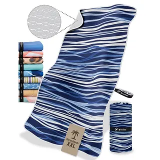 NirvanaShape Strandtuch Reise Handtuch Strandtuch XXL - Strandhandtuch, Mikrofaser Badetuch blau