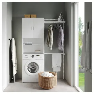 Vicco Martha Waschmaschinenschrank 64 x 190 cm Weiß Spanplatte