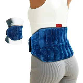 Comfytemp Körnerkissen Mikrowelle Wärmekissen für Rücken Bauch,Natürliche Leinsamen Feuchte Wärme Rückenwärmer Wärmegürtel Heizgürtel Periode(1,2kg)Geschenke