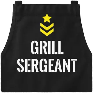 MoonWorks Grill Sergeant Grill-Schürze für Herren mit Spruch Schwarz unisize - Einheitsgröße