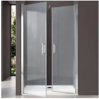 doporro Nischentür Drehtür 95 x 195 cm ESG-Sicherheitsglas transparent