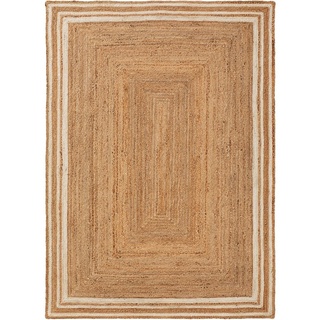 Teppich Jutta, benuta, rechteckig, Höhe: 5 mm, Kunstfaser, Berber, Ethno-Style, Wohnzimmer weiß 200 cm x 300 cm x 5 mm