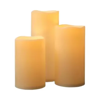 LED Kerzenset XXL für Außen flackernd outdoor 3 Größen Timer creme Set