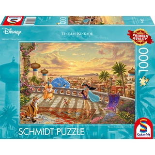 Schmidt Spiele 58032 Thomas Kinkade, Disney, Jasmine Dancing in The Desert Sunlight, 1000 Teile Puzzle