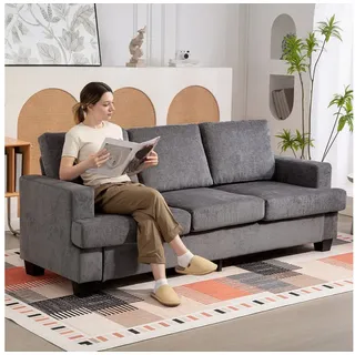 Homcom Couch Chenille 3-Sitzer Grau