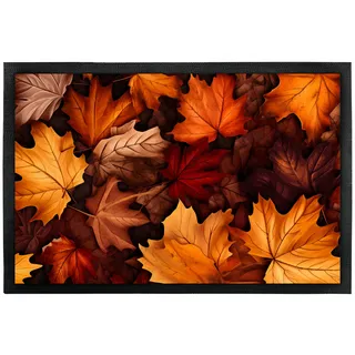 True Statements Deko-Fußmatte „Goldener Herbst“ mit Herbstblätter-Motiv - für Innen & Außen – rutschfest - Geschenk für Freunde und Familie zum Geburtstag Halloween Herbstfest (60x40 cm)