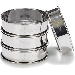 Patisse 4er Set Edelstahl Tortenringe mit Rand 8 x 2,5 cm