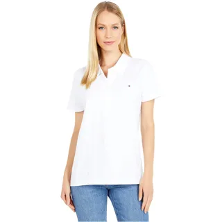 Tommy Hilfiger Damen Klassisches Poloshirt (Standard und Übergröße) S/S Core Polo, Weiss/opulenter Garten, Klein - S