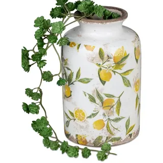 Formano Dekovase Vintage Lemon, Obstschale mit Zitronen weiß