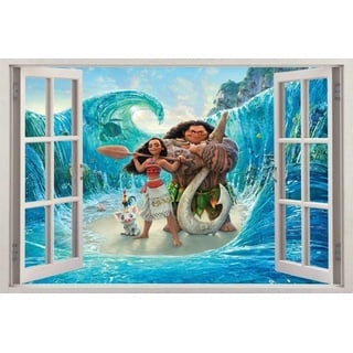 Wandtattoo Moana 3D Fenster Aufkleber Wandaufkleber Home Decor Art Wandbild Disney Princess Dekoartikel
