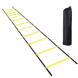 YNPQTDS Koordinationsleiter - 6 m Leiter für Fußarbeitstraining mit Tragetasche,12 Sprossen Speed Trainingsgerät für Volleyball Basketball Tennis Boxen
