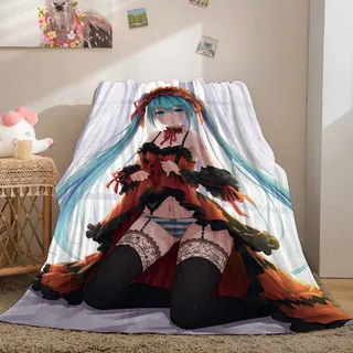 DATE A LIVE Tokisaki Kurumi Anime Flanell 3D Digital gedruckte Decke Bettwäsche Fit Office Home