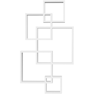 HOMCOM Wandregal mit Haken weiß 49,5L x 10,2B x 86H cm