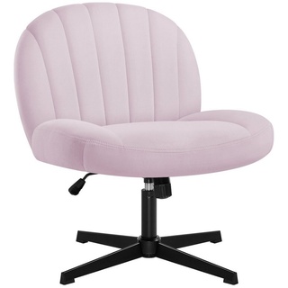 Intimate WM Heart Bürostuhl ohne Armlehne und Rollen, Ergonomischer Drehstuhl, Höhenverstellbarer Schreibtischstuhl mit Mittlerer Rückenlehne rosa