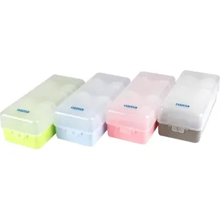 Stylex Karteikartenbox DIN A8 Blau/Grau/Grün/Rosa 1 St.