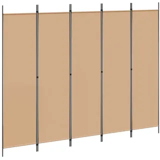vidaXL 5-teiliger Raumteiler Beige 250 x 200 cm Stoff
