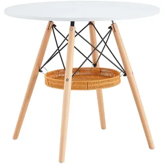 stilvora Esstisch Ø 80 cm weiß