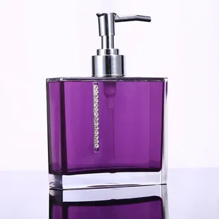 Wenko Zahnputzbecher Lila, Lila Badezimmer-Accessoires, 5-teiliges Set, Acryl-Badebecher, Flaschen-Set, Zahnbürstenhalter, Seifenschale, Designer-5-teiliges Zubehör, Geschenkspender, Toilett