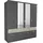181 x 199 x 58 cm graumetallic/beton mit Spiegel